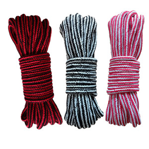纯棉红黑花绳16股实心8mm圆型DIY黑白红白背带绳捆绑捆扎绳装饰绳