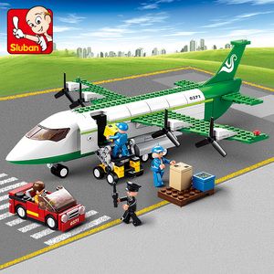 货运飞机航空益智拼装积木模型8岁9儿童拼砌玩具礼物小鲁班0371