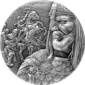 乍得2021年萨拉丁·阿尤布·本2盎司仿古高浮雕纪念银币