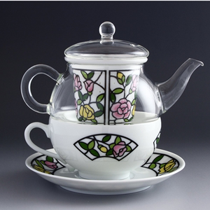 现货日本进口有田烧瓷器茶壶茶杯瓷碟瓷杯玻璃杯泡茶套装茶具包邮