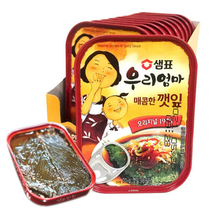 包邮70g*5膳府辣味苏子叶罐头韩国进口小菜包饭菜咸菜腌韩式传统