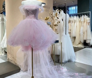 大童粉色宣言主题演出服 全国大赛车模比赛服装 新娘婚纱旅拍装