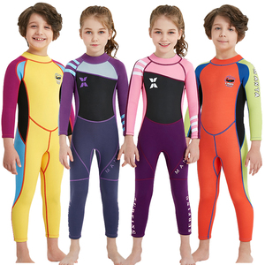 新款2mm加厚儿童长袖连体潜水服男女童防晒浮潜服 2.5mm保暖泳衣