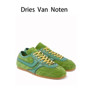 代购Dries Van Noten 女士绒面德训鞋圆头低帮运动鞋拼色系带休闲