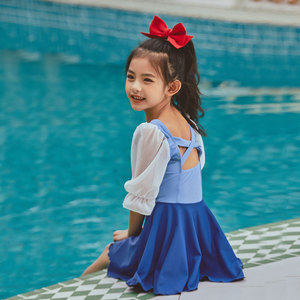 亦美珊白雪公主2新款儿童泳衣可爱防晒连体女童中大童游泳衣温泉