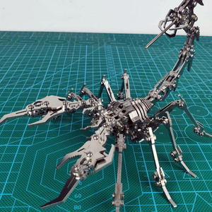洛克匠钢魔兽蝎子拼图机械立体3d不锈钢金属模型成年玩具组装礼物