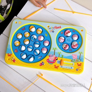 香港peppapig小猪佩奇佩佩猪儿童钓鱼游戏可变速益智钓鱼机玩具