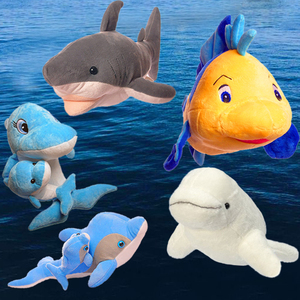 尼莫小丑鱼公仔娃娃抱枕 鲨鱼 鲸鱼 海豚 海豹毛绒玩具海底总动员