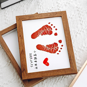 手足印纪念品DIY手写新生婴儿宝宝脚印满月百天周岁永久保存珍藏