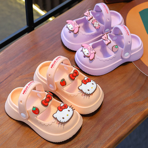 儿童玛丽珍洞洞鞋女童夏季公主鞋防滑软底女孩包头宝宝两穿凉拖鞋