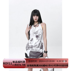 ROY11机能修身长袖设计感百搭朋克少女复古做旧咖色短款夹克外套