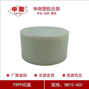 申南塑胶厂家直供FRPP承插式闷盖PP管堵堵头管帽化工耐酸碱级闷头