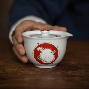 日本进口藏珍窑前兔似锦手抓壶盖碗茶壶日式陶瓷泡茶壶功夫茶具