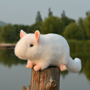 仿真老鼠 耗子 白色老鼠小白鼠 龙猫 mouse 宠物毛绒玩具公仔玩偶