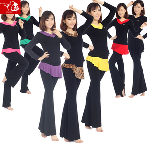 九舞秋广场舞蹈服装套装新款长袖拉丁舞表演比赛练功服跳舞女大码