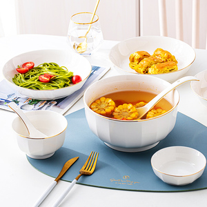 陶瓷碗家用吃饭碗单个创意简约风格可爱大号米饭碗汤面碗甜品碗