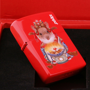 zippo打火机正版鼠年纪念版鼠来宝全球限量2020只收藏级红钢琴漆