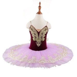 粉紫色简易款芭蕾舞裙tutu梦幻仙女丝绒芭蕾比赛表演出服蓬蓬盘裙