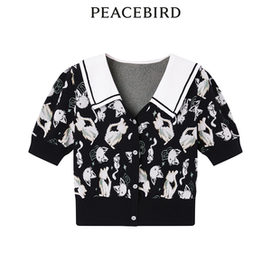 【商场同款】太平鸟女装2024年夏季新款翻领线套衫A1EED3302
