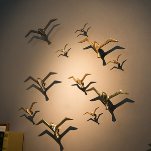 美式轻奢纯铜创意小鸟海鸥壁挂墙面装饰品玄关背景墙上壁挂件挂饰