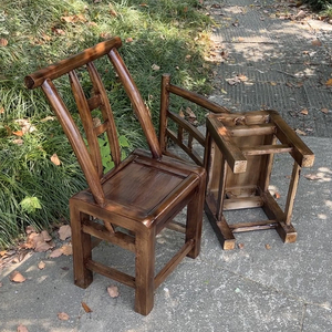 复古实木椅子靠背椅手工做旧餐椅榉木柏木古典怀旧家用烧烤店凳子