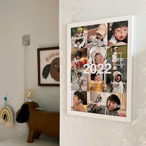 宝宝周岁相框12月宫格成长照片DIY定制加打印周岁礼纪念相片
