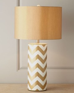 美式出口蓝色金色条纹圆柱陶瓷台灯奢华酒店样板房粉色卧室床头灯