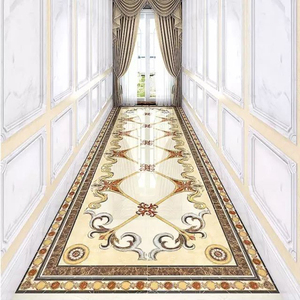 欧式客厅地砖无限连纹拼花瓷砖拼图地板砖走廊玄关过道镀金抛晶砖