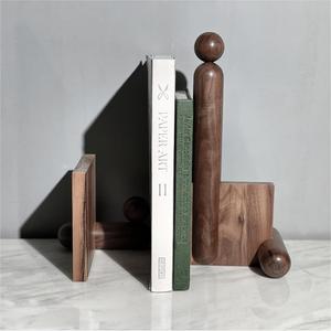 现代简约创意木制工艺品书档摆件样板间客厅书房电视柜桌面摆件