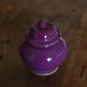 现代钧瓷钧红釉茶叶罐盖罐将军罐糖果罐紫红釉陶瓷罐子茶叶盖罐