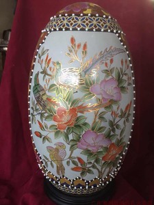 潮州陶瓷送礼 落地大花瓶 18寸46厘米  蛋堆金 花开富贵 锦绣前程