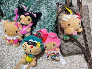 美国正版限购夏威夷黑皮库洛米kitty公仔玩偶娃娃毛绒包挂件挂饰