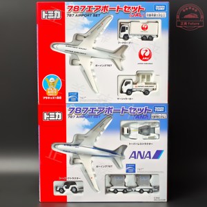 现货多美卡tomica合金车模型玩具收纳车ANA787全日空飞机运载货柜