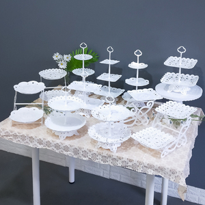 生日布置甜品台摆件欧式婚礼展示架子水果摆台塑料蛋糕托盘点心架