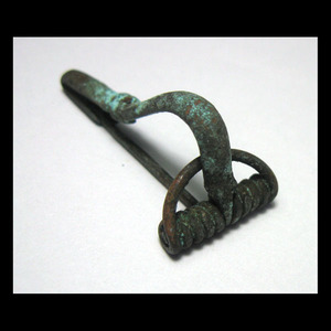 古罗马铜器R3395B34z古罗马胸针*品相完整*绿锈(3.5cm4.2g)