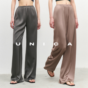 UNICA/口碑升级_日本进口三醋酸双面缎一片式空气阔腿裤