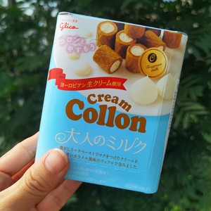 日本进口零食品格力高牛奶卷心酥48gcollon夹心卷点心下午茶美味