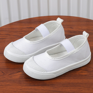 春秋季儿童帆布鞋小白鞋男生学校指定女童白色布鞋宝宝幼儿园室内