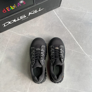 Delias鞋代购正品增高美式帆布鞋小黑鞋女单鞋Dollskill厚底鞋