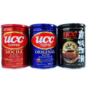 日本进口ucc悠诗诗原味炭烧综合焙炒咖啡粉400g香浓纯黑烘焙 临期