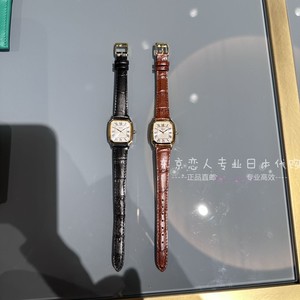 日本代购SEIKO X UNITED ARROWS 精工复古方形皮带石英手表女腕表