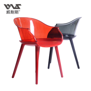 亚克力塞班椅时尚田园风艺术椅子 扶手舒适稳固餐椅透明PC椅