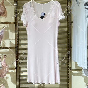 爱慕 AM445601/AM448641女夏季短袖带罩杯家居服贴身舒适吊带睡裙
