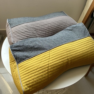 韩式枕头荞麦壳填充骨头形贴合颈椎拉链氏可拆洗纯色中低枕