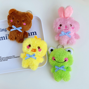 新款兔子毛绒玩具小熊玩偶娃娃创意青蛙玩具黄色小鸭子包包挂饰品