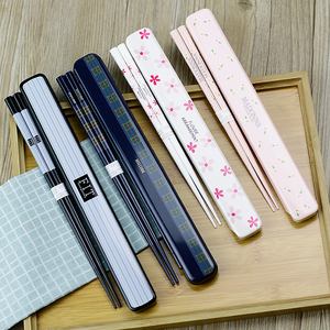 日本进口小森树脂环保便携筷子学生 旅行餐具 旅行筷套装外带筷盒
