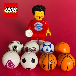 乐高LEGO联名NBA世界杯 飞火流星足球X45限定篮球印刷 三色球配件