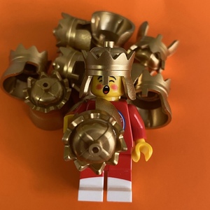 乐高LEGO 中古城堡骑士 71015 国王头盔 金属金 王冠镀金帽子稀有
