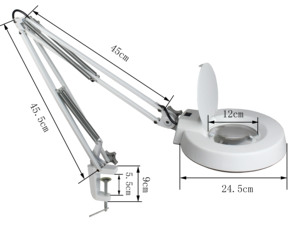 夹台式工作照明放大镜超高清维修用器业鉴宝可选白玻调光学LED灯
