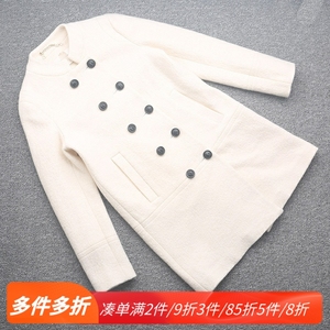 [五]兰米特卖新女冬装双排扣中长款宽松长袖羊毛呢大衣2HM5343350